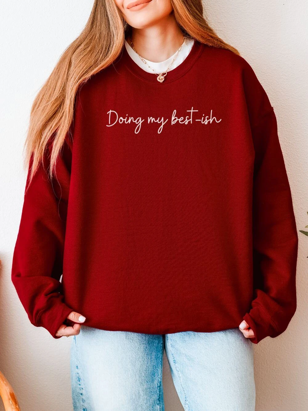 Doing My Best-ish Script Motivational Crewneck Heavy Blend Cozy Sweatshirt 14 Doing My Best-ish Script Motivational Crewneck Heavy Blend Cozy Sweatshirt - Image 12