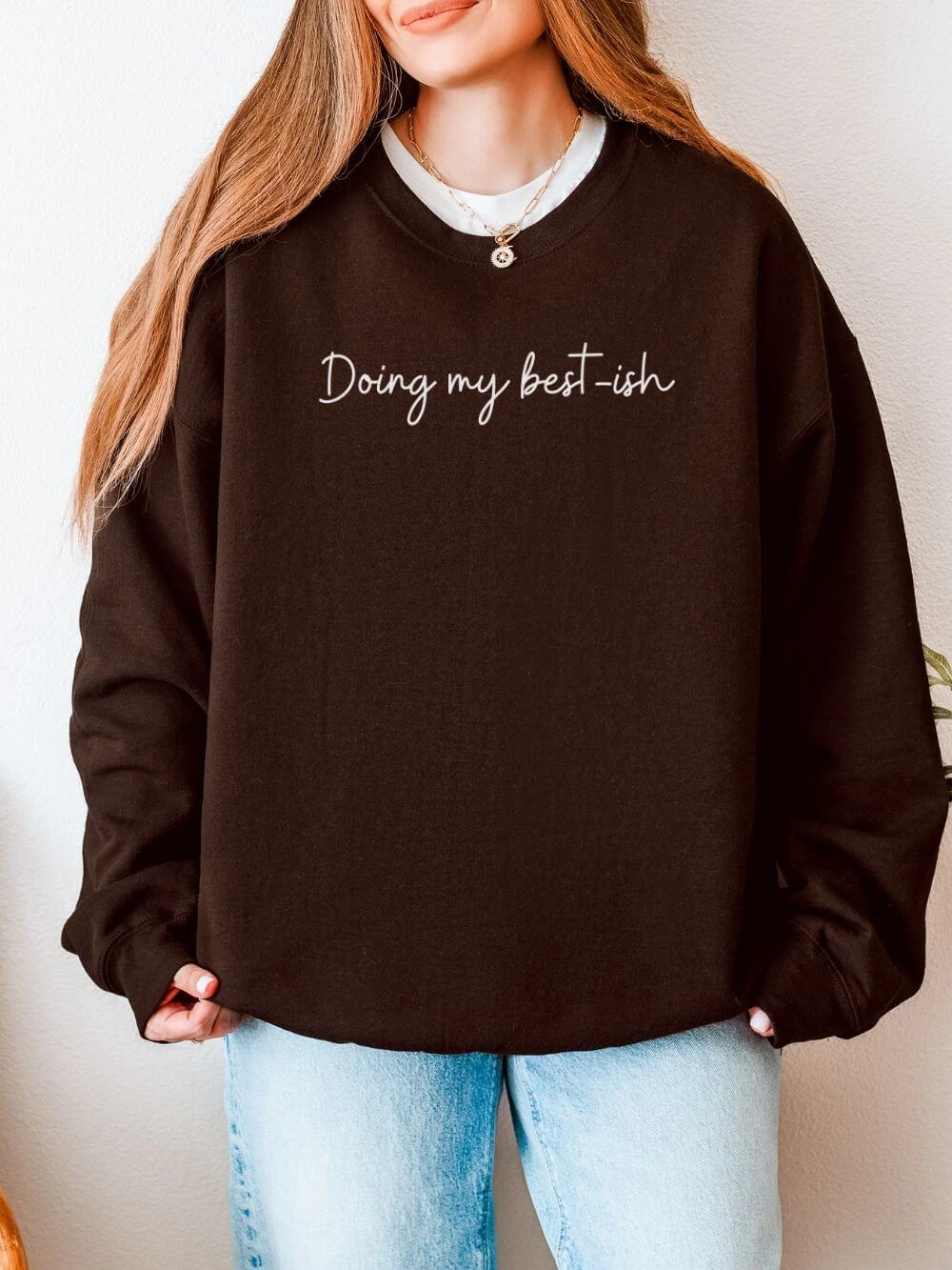 Doing My Best-ish Script Motivational Crewneck Heavy Blend Cozy Sweatshirt 7 Doing My Best-ish Script Motivational Crewneck Heavy Blend Cozy Sweatshirt - Image 5