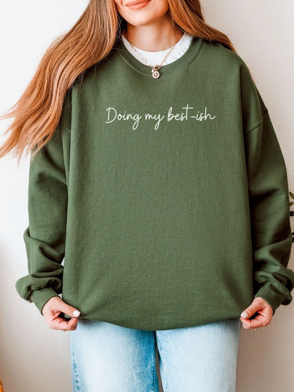 Doing My Best-ish Script Motivational Crewneck Heavy Blend Cozy Sweatshirt 5 Doing My Best-ish Script Motivational Crewneck Heavy Blend Cozy Sweatshirt - Image 3