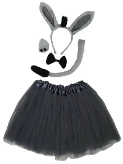 Gray Donkey Costume - Complete Kids Costume Set With Tutu And Accessories