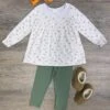 Ducks In A Row Long Sleeve Top & Green Leggings Girls Outfit -Sydney So Sweet DucksinaRowLongSleeveTop GreenLeggingsGirlsOutfit