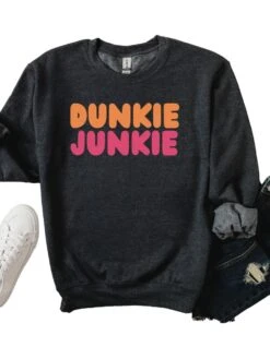 Dunkie Junkie Unisex Heavy Blend™ Crewneck Sweatshirt For Coffee Lovers -Sydney So Sweet Dunkie DarkHeather