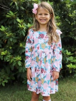 5 Pack Of 6" Grosgrain Spring Pastels Seasonal Colors Girls Hair Bows -Sydney So Sweet DustyRoseBlueFloralDress