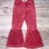 Dusty Rose Pink Girls Velvet Bell Bottoms -Sydney So Sweet DustyRoseVelvetBellBottomss
