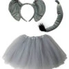 Elephant Costume Set For Adults & Plus Size – Gray Tutu Skirt, Elephant Ear Headband & Tail – Safari Jungle Outfit -Sydney So Sweet Ear Costume Elephant 02479804 1114 4712 9a07 97803297f521