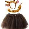 Giraffe Costume Set For Adults & Plus Size – Giraffe Headband Ears, Tutu Skirt & Tail – Halloween & Cosplay Outfit -Sydney So Sweet Ear Costume Giraffe
