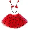 Ladybug Costume Set For Adults & Plus Size – Polka Dot Tutu Skirt, Ladybug Antennae Headband – Halloween & Cosplay Outfit