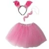 Pink Pig Costume Set For Adults & Plus Size – Tutu Skirt, Tail & Ears Headband – Cute Farm Animal Outfit For Halloween & Cosplay