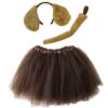 Brown Puppy Dog Costume Set – Adult & Plus Size – Dog Ears Headband, Tail & Tutu Skirt – Halloween & Cosplay