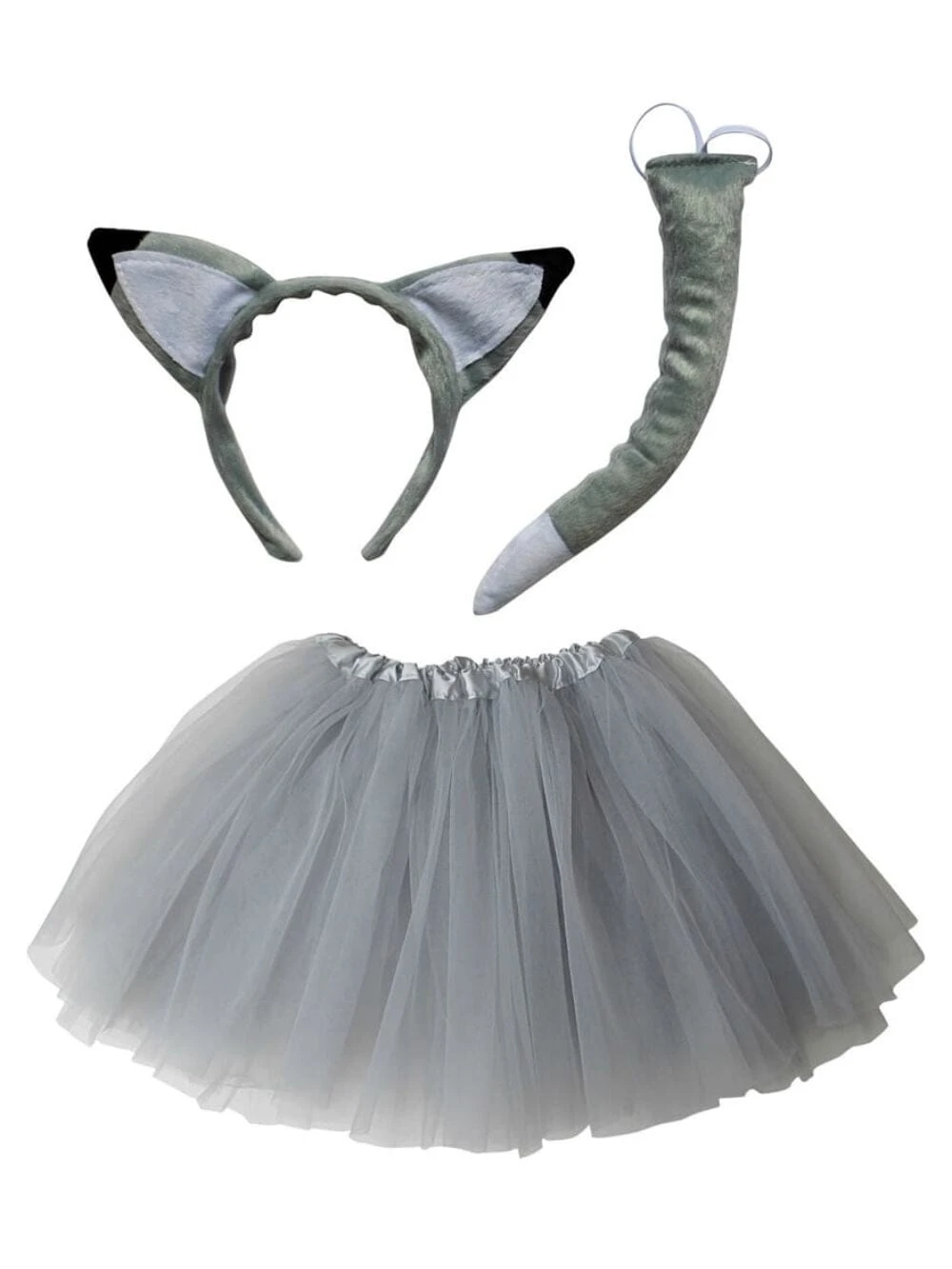 Gray Wolf Costume Set For Adults & Plus Size – Wolf Ear Headband, Gray Tutu Skirt & Tail – Halloween & Cosplay Outfit 3 Gray Wolf Costume Set For Adults & Plus Size – Wolf Ear Headband, Gray Tutu Skirt & Tail – Halloween & Cosplay Outfit