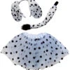Dalmatian Costume Set For Adults & Plus Size – Tutu Skirt, Tail & Ears Headband – Cute Dog Outfit For Halloween & Cosplay -Sydney So Sweet EarsCostumeDalmation