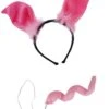 Pig Headband Ears & Tail, Kid Or Adult Size Costume Accessories