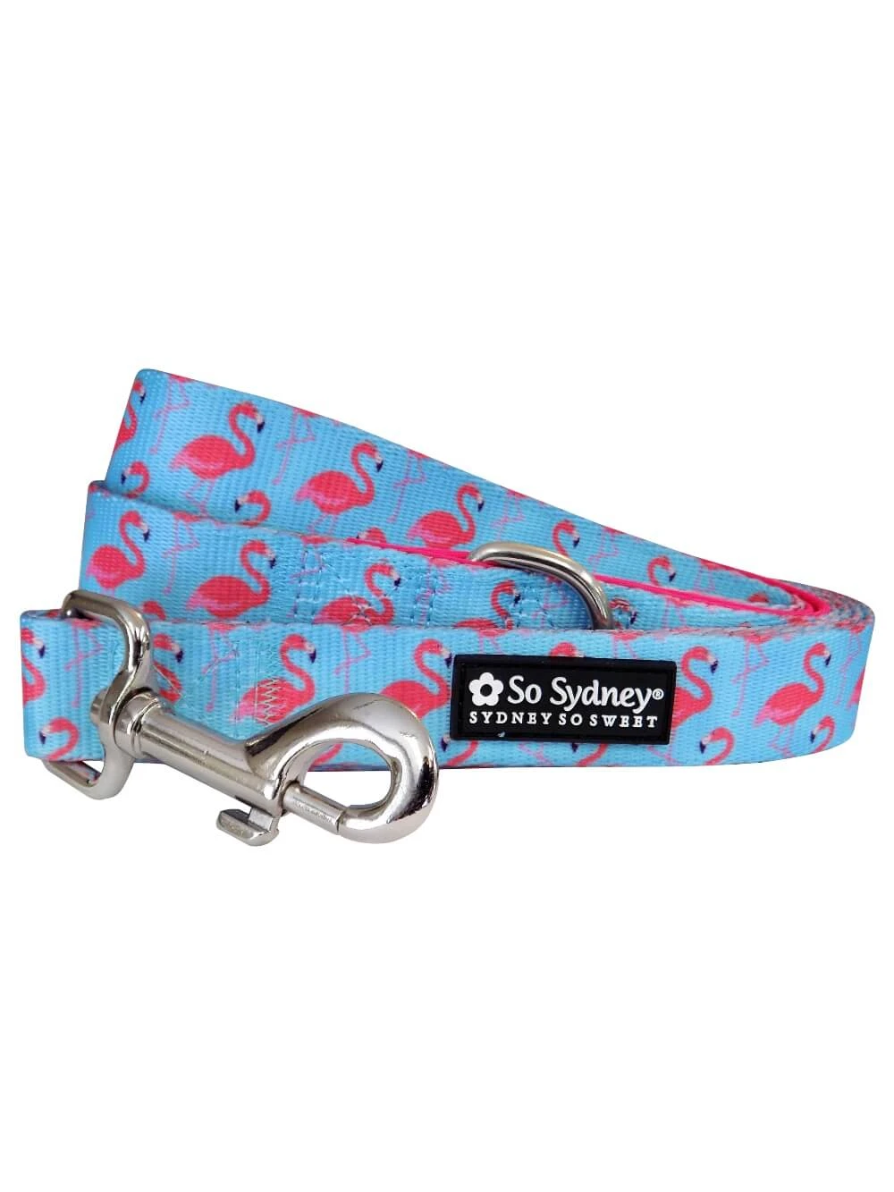 Fancy Flamingo Blue & Pink Cute & Fun 5' Dog Leash 3 Fancy Flamingo Blue & Pink Cute & Fun 5' Dog Leash