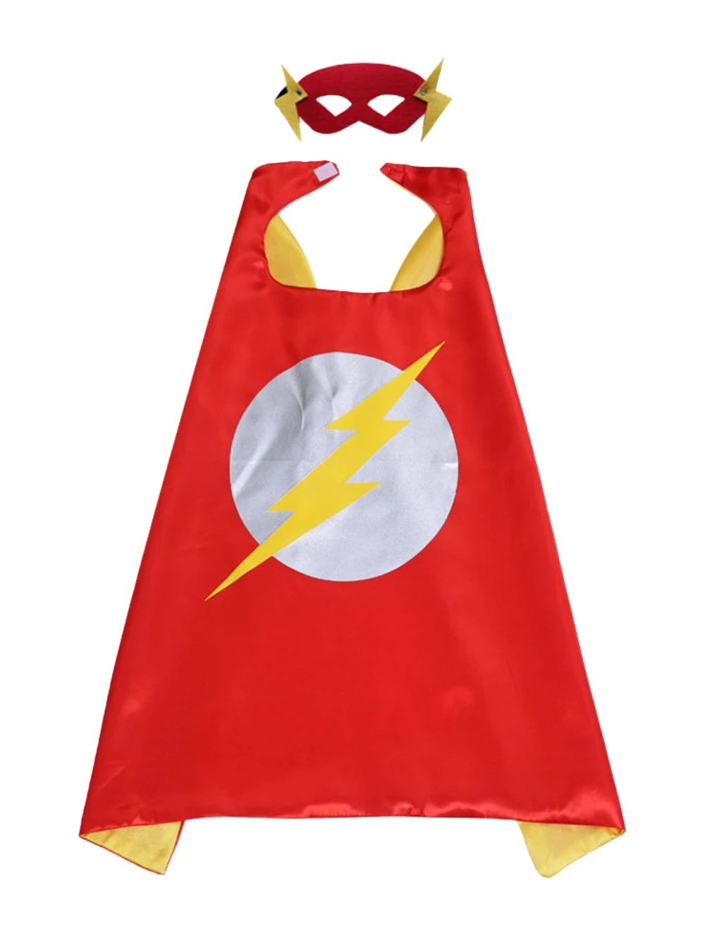 Red Lightning Superhero Cape & Mask Costume Dress Up Cosplay Set - Kids & Adults 3 Red Lightning Superhero Cape & Mask Costume Dress Up Cosplay Set - Kids & Adults
