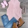 Fleece Pink Zip Up Girls Vest -Sydney So Sweet FleecePinkZipUpGirlsVest