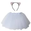 Girls White Cat Costume - Complete Kids Costume Set With Tutu & Flip Sequin Cat Ears Headband -Sydney So Sweet Flip HB Costume Cat White