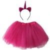 Girls Hot Pink Unicorn Costume - Complete Kids Costume Set With Tutu & Flip Sequin Unicorn Headband Horn -Sydney So Sweet Flip HB Costume Uni HP