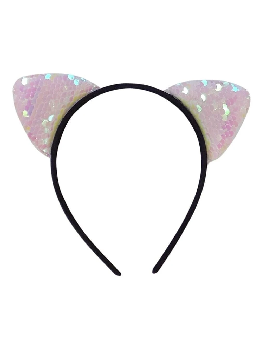 Flip Sequin White Cat Girls Headband Ears, Kid Or Adult Size Costume Accessories 3 Flip Sequin White Cat Girls Headband Ears, Kid Or Adult Size Costume Accessories