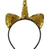 Flip Sequin Gold Unicorn Girls Headband Ears, Kid Or Adult Size Costume Accessories