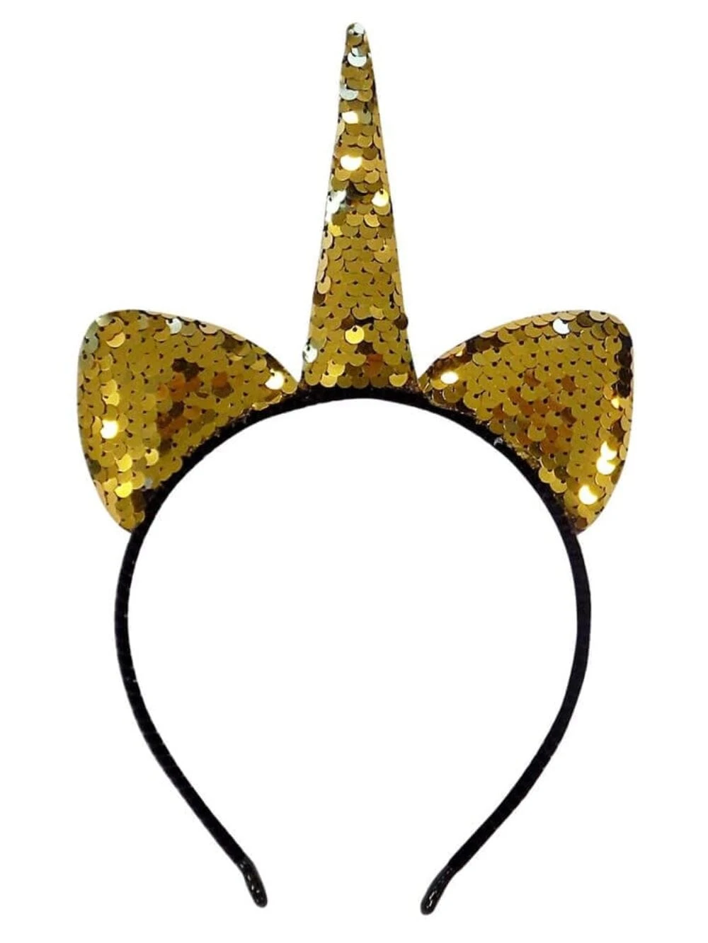 Flip Sequin Gold Unicorn Girls Headband Ears, Kid Or Adult Size Costume Accessories 3 Flip Sequin Gold Unicorn Girls Headband Ears, Kid Or Adult Size Costume Accessories