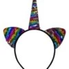 Flip Sequin Rainbow Unicorn Girls Headband Ears, Kid Or Adult Size Costume Accessories -Sydney So Sweet Flip Sequin Unicorn RB