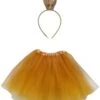Gold Princess Costume Set For Adults & Plus Size – Tutu Skirt & Crown Headband, Royal Outfit For Halloween, Cosplay -Sydney So Sweet GoldCrownTutuCostume 1
