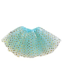 Polka Dot Costume Tutu Skirt - Toddler, Kid, Teen, Adult, Plus, & Extra Plus Size -Sydney So Sweet Gold Polka Aqua 1