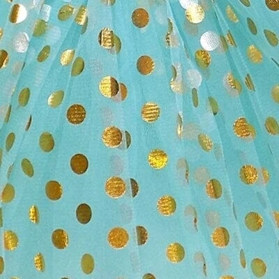 Aqua & Gold Polka Dot Tutu Skirt – Costume Tulle Skirt For Girls, Women & Plus Sizes 4 Aqua & Gold Polka Dot Tutu Skirt – Costume Tulle Skirt For Girls, Women & Plus Sizes - Image 2