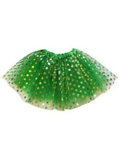 Green & Gold Polka Dot Tutu Skirt – Costume Tulle Skirt For Girls, Women & Plus Sizes