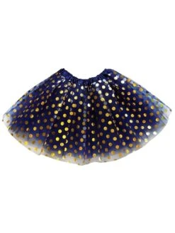 Polka Dot Costume Tutu Skirt - Toddler, Kid, Teen, Adult, Plus, & Extra Plus Size -Sydney So Sweet Gold Polka Navy 2
