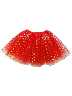 Polka Dot Costume Tutu Skirt - Toddler, Kid, Teen, Adult, Plus, & Extra Plus Size -Sydney So Sweet Gold Polka Red 2