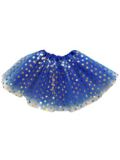 Royal Blue And Gold Polka Dot Tutu Skirt Costume For Girls, Women, Plus