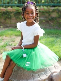 Green Tutu Skirt For Girls – 3-Layer Tulle Ballet, Dance, And Dress-Up Costume Skirt -Sydney So Sweet Green2c 1