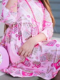 Fries Before Guys Pink Hearts Girls Skater Dress -Sydney So Sweet HarlowFriesDress3