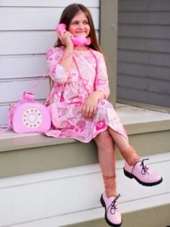 Fries Before Guys Pink Hearts Girls Skater Dress -Sydney So Sweet HarlowFriesDress4