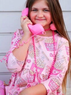 Fries Before Guys Pink Hearts Girls Skater Dress -Sydney So Sweet HarlowFriesDress5