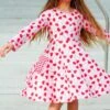 Heart Sucker For You Gingham Pocket Pink Girls Skater Dress
