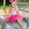 Polka Dot Mouse Costume - Girls Neon Pink Polka Dot Mouse Tutu Kids Costume Set -Sydney So Sweet HarlowShootMinnieHotPinkTutu2s 3732aa69 10fa 4aee a5ba 804302860f3d