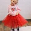 Red Sequin Heart Tutu Skirt Costume For Toddler, Girls, Women, Plus