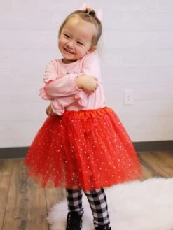 Red Sequin Heart Tutu Skirt Costume For Toddler, Girls, Women, Plus -Sydney So Sweet HeartTutuRedSequin2