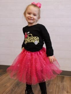 Hot Pink Sequin Heart Tutu Skirt Costume For Toddler, Girls, Women, Plus -Sydney So Sweet HeartTutuSequinHotPink
