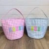 Here For The Peeps Pastel Plaid Easter Basket