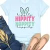Hippity Hoppity Bunny Adult Short Sleeve T-Shirt For Spring & Easter