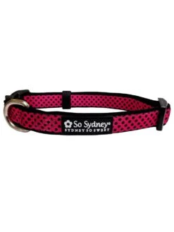 Hot Pink & Black Polka Dots Dog Collar – Adjustable, Stylish, Durable, Cute Pet Collar For Small, Medium, Large Dogs