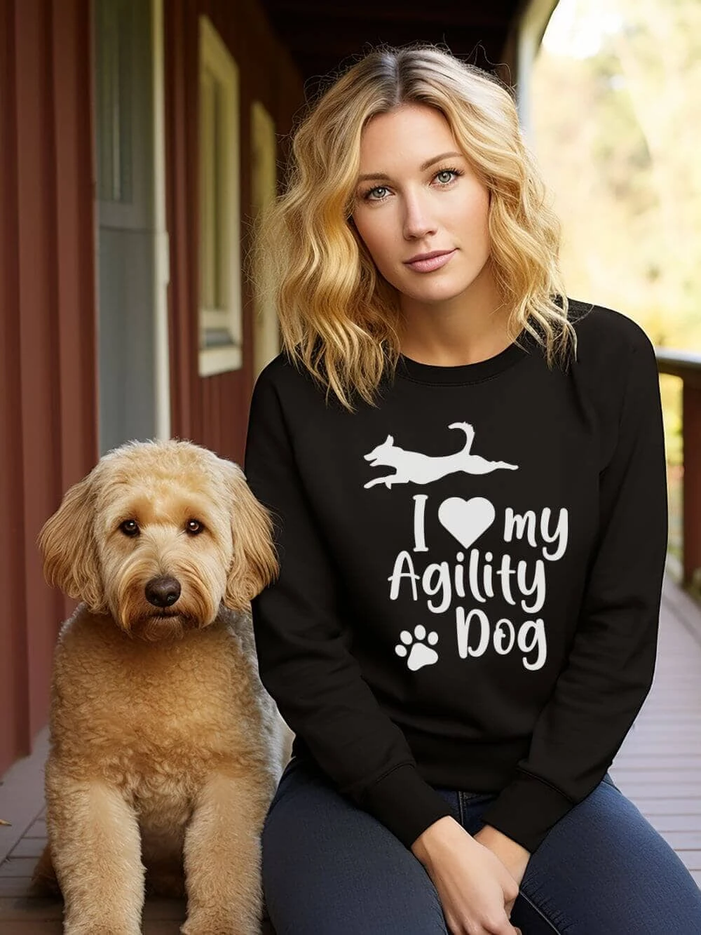 I Love My Agility Dog Cotton Women's Long Sleeve Graphic Sweatshirt 5 I Love My Agility Dog Cotton Women's Long Sleeve Graphic Sweatshirt - Image 3