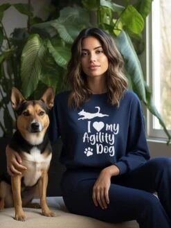 I Love My Agility Dog Cotton Women's Long Sleeve Graphic Sweatshirt 13 I Love My Agility Dog Cotton Women's Long Sleeve Graphic Sweatshirt -Sydney So Sweet ILoveMyAgilityDogSweatshirtNavy
