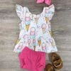 Ice Cream Summer 2 Piece Baby Bummies Set -Sydney So Sweet IceCreamSummer2PieceBabyBummiesSet