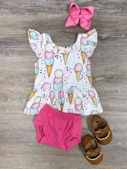 Ice Cream Summer 2 Piece Baby Bummies Set