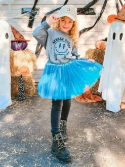 Teal Tutu Skirt For Girls – 3-Layer Tulle Ballet, Dance, And Dress-Up Costume Skirt