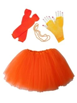 Neon Orange 80's Costume Tutu & Accessories For Kids -Sydney So Sweet Kid 80 s Orange